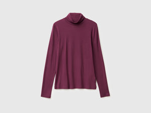 T-shirt lupetto in viscosa stretch