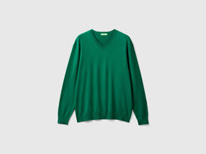 Maglia scollo a V in misto cotone leggero