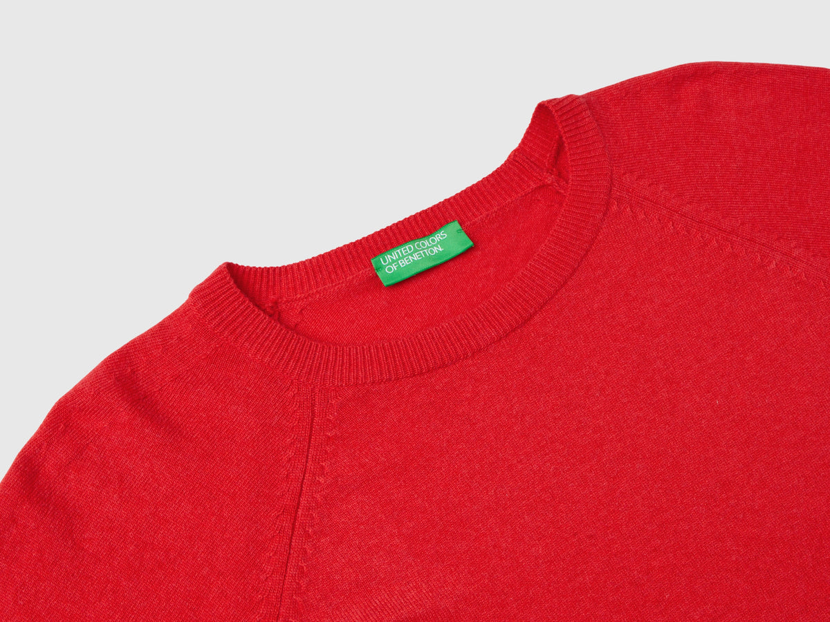 Maglia girocollo in misto lana e cashmere