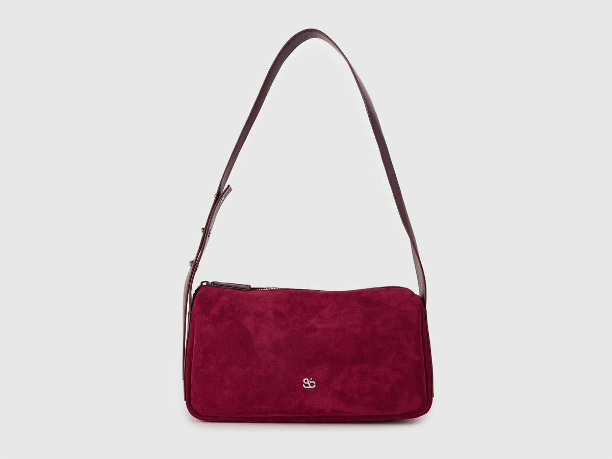 Borsa a spalla effetto scamosciato