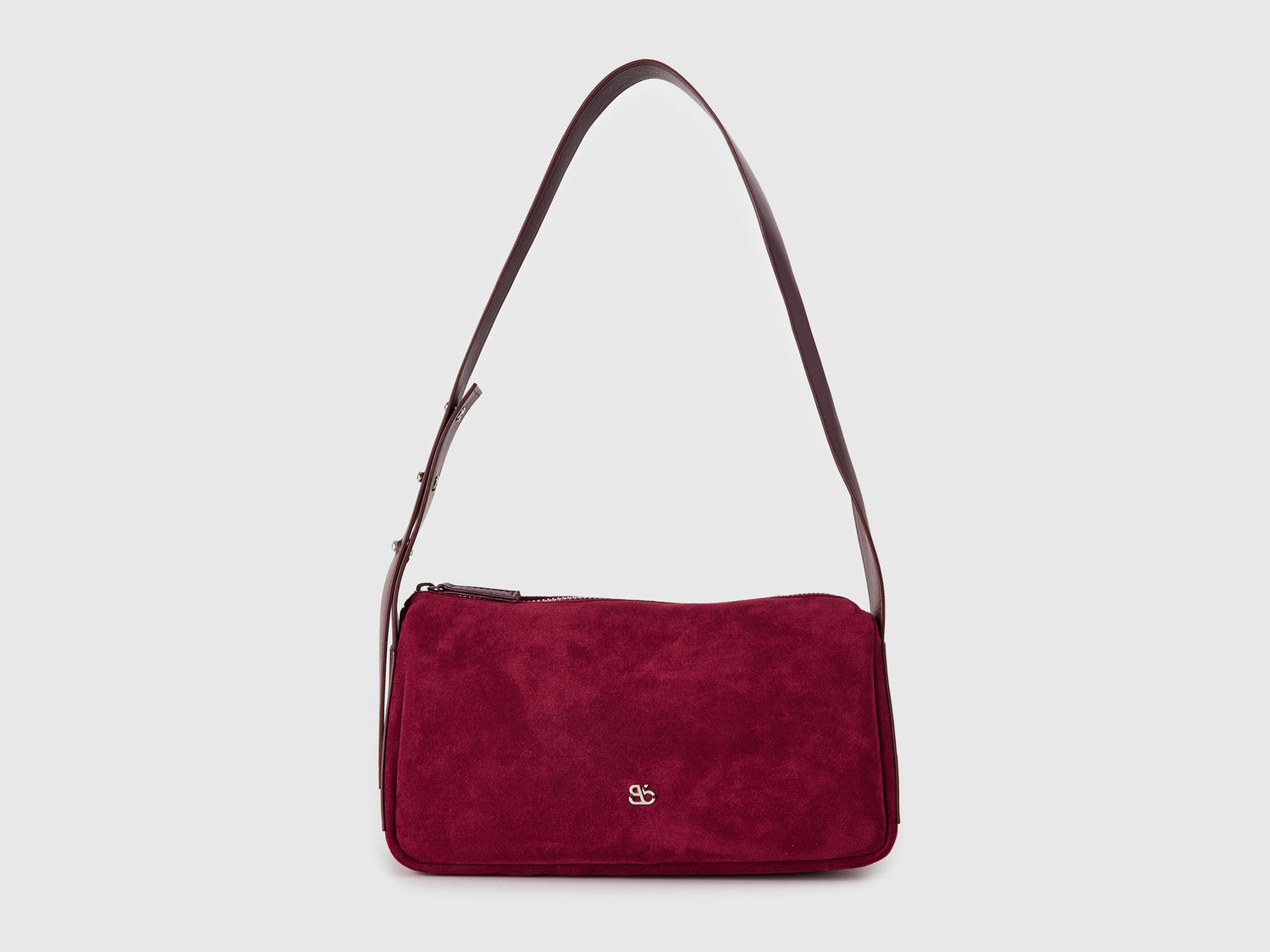 Borsa a spalla effetto scamosciato da donna bordeaux | Benetton Outlet