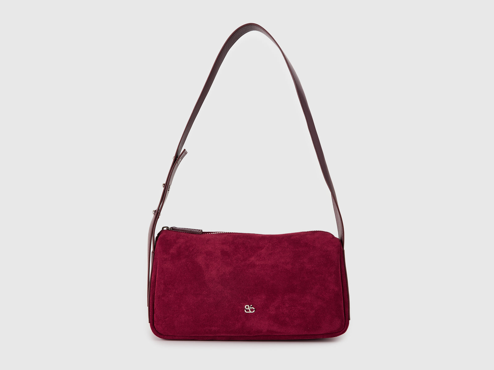 Borsa a spalla effetto scamosciato da donna bordeaux | Benetton Outlet