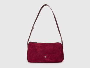 Borsa a spalla effetto scamosciato