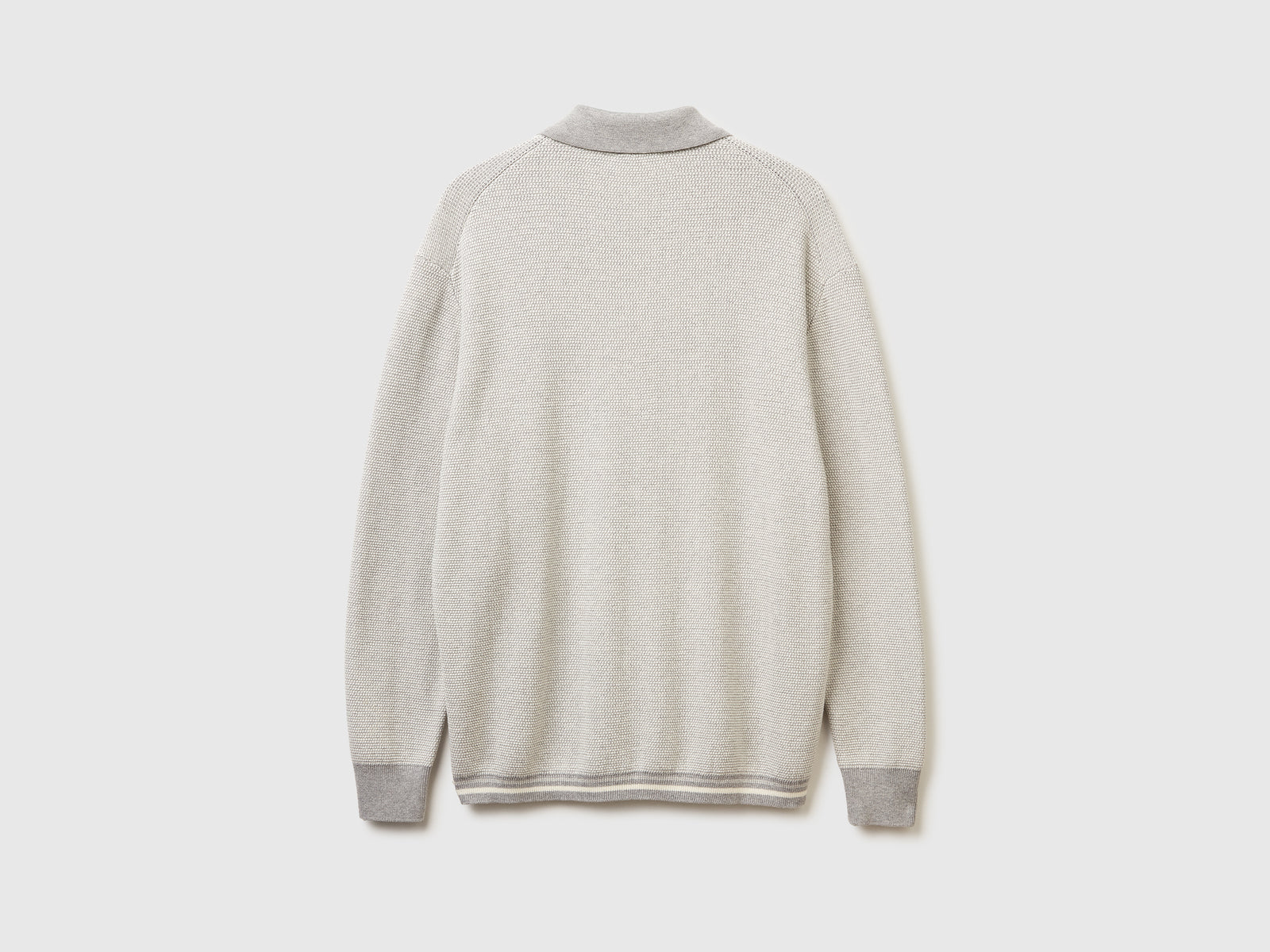 Polo in maglia 100% cotone da uomo grigio chiaro 2 | Benetton Outlet
