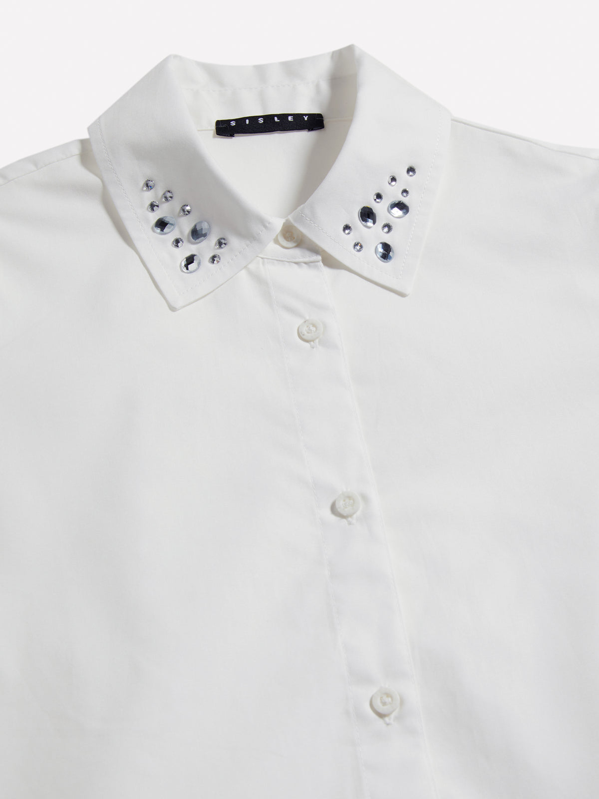 Camicia cropped con strass