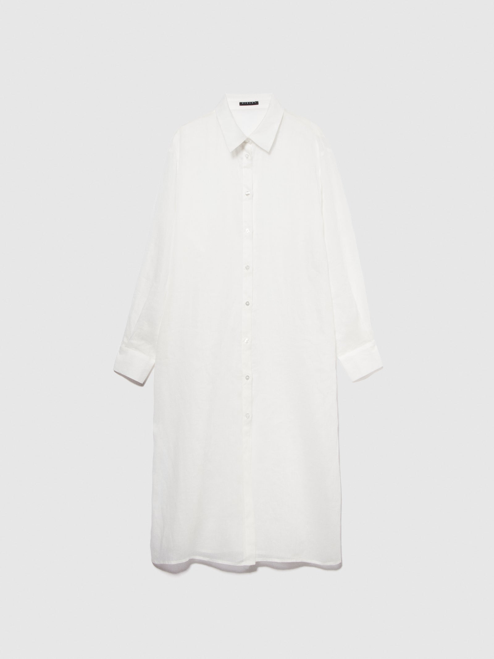 Maxi camicia in ramiè da donna bianco | Sisley Outlet