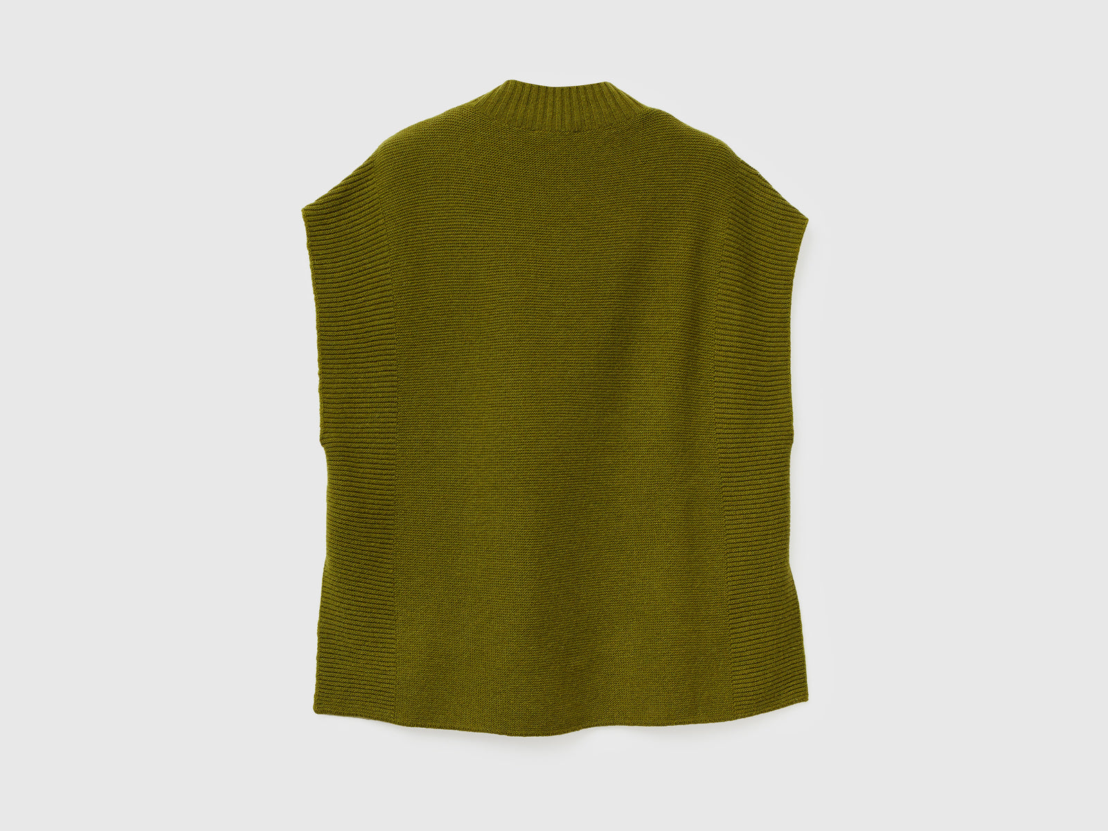 Gilet lupetto in misto lana da donna verde militare 2 | Benetton Outlet
