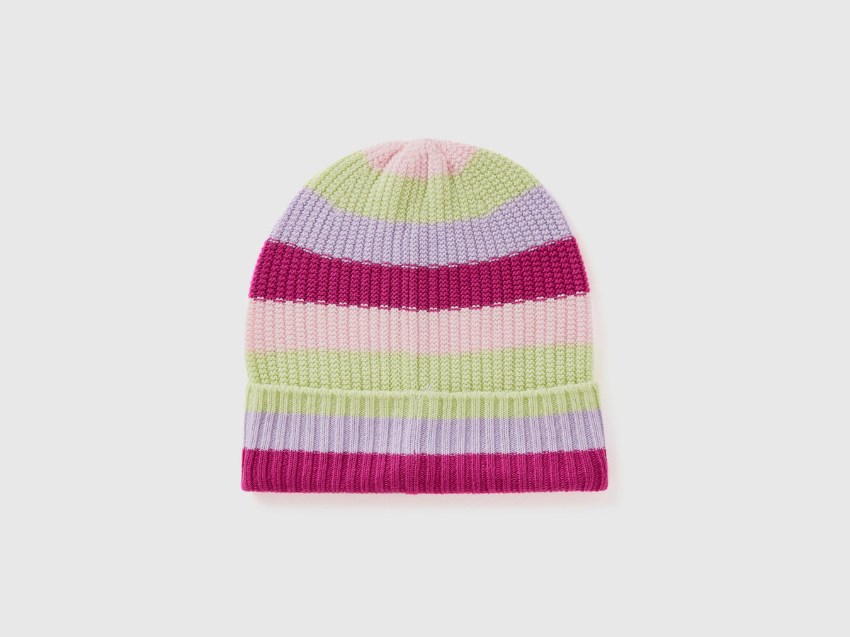 Striped knit beanie