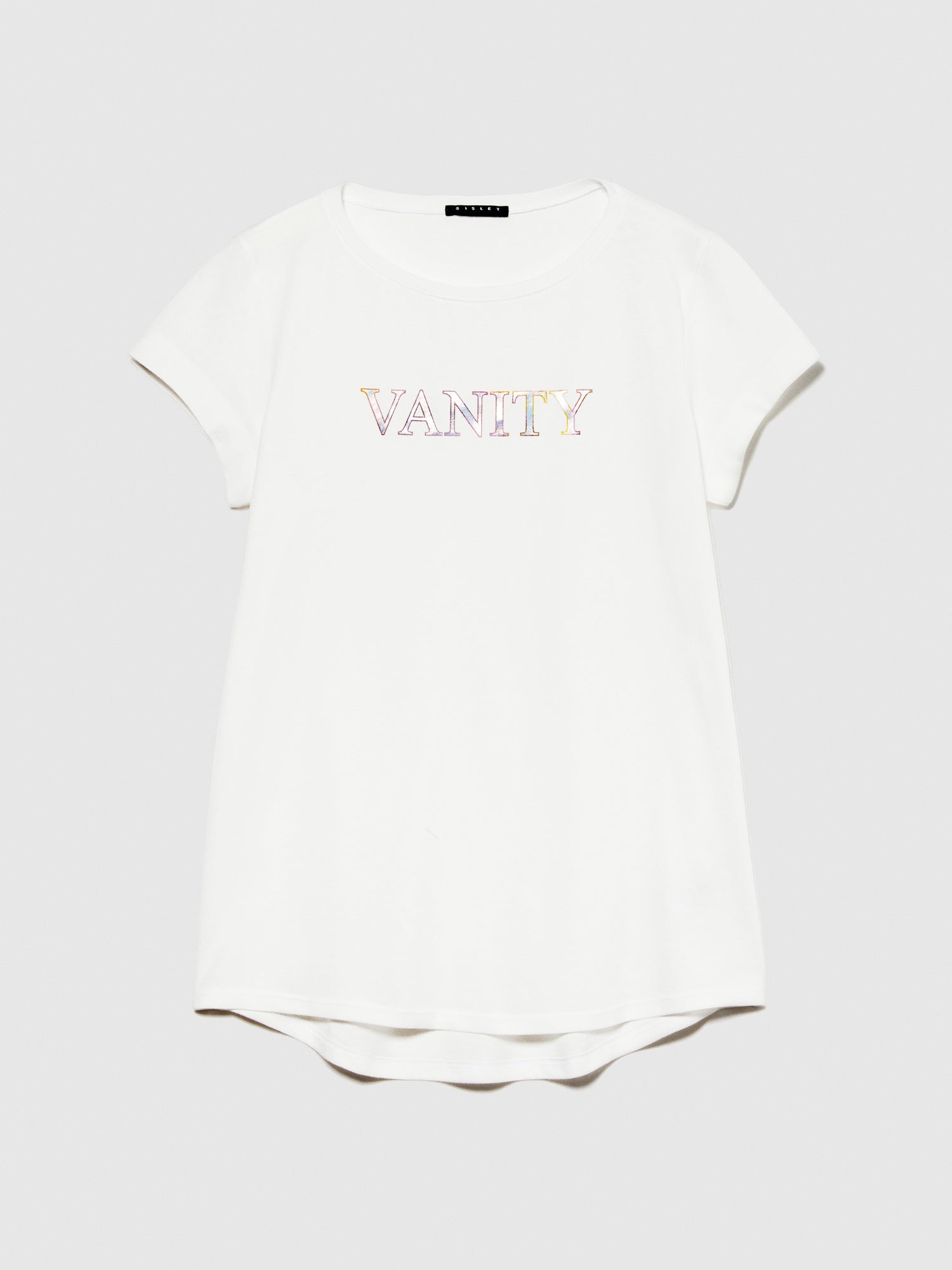 T-shirt con stampa laminata da donna bianco | Sisley Outlet