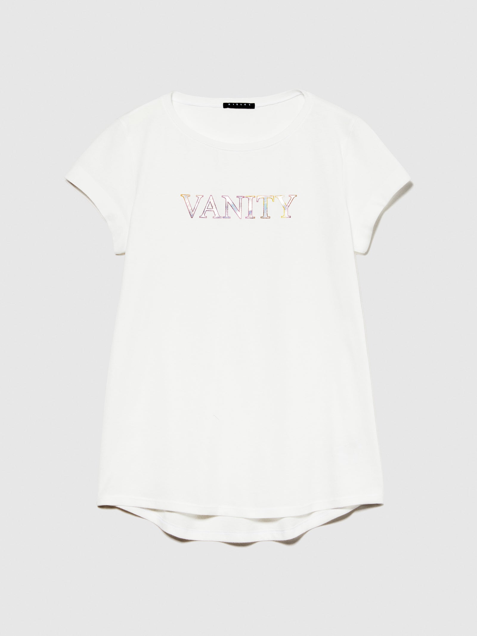T-shirt con stampa laminata da donna bianco | Sisley Outlet