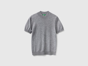 Maglia a manica corta in misto cashmere