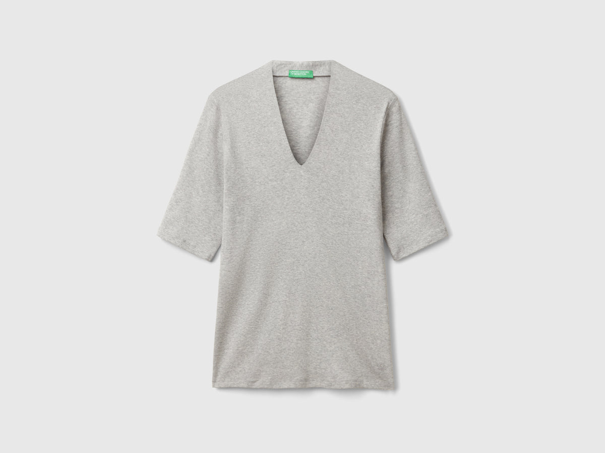 T-shirt slim fit in cotone a fibra lunga