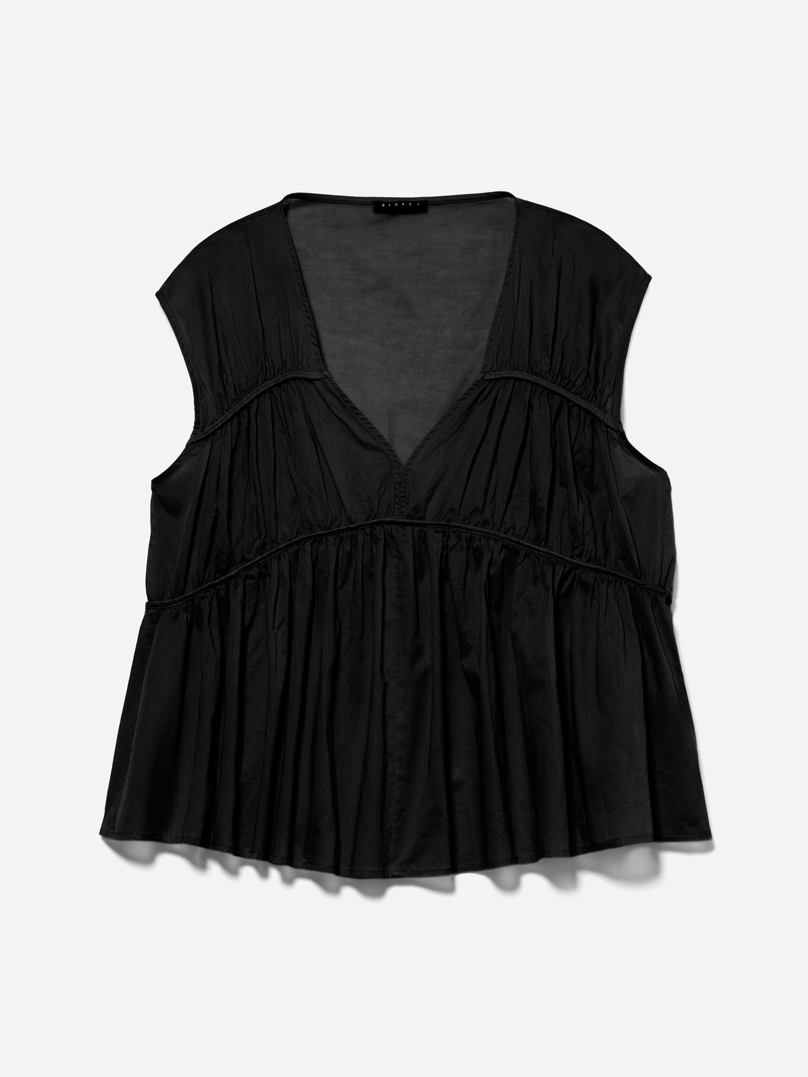Top con arriccio da donna nero | Sisley Outlet