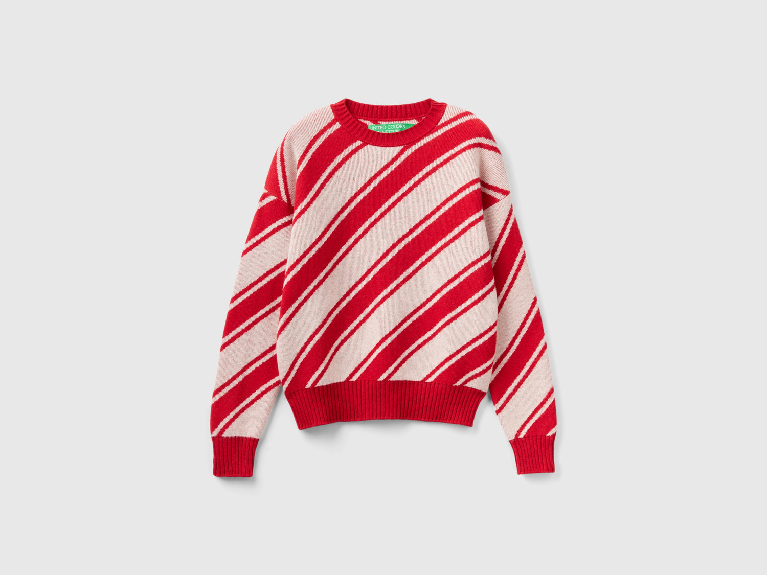 Maglia a righe regimental da donna rosso | Benetton Outlet