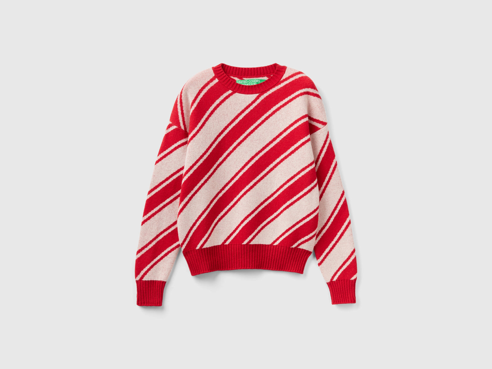 Maglia a righe regimental da donna rosso | Benetton Outlet