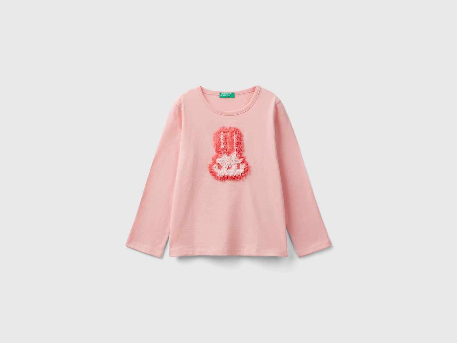 T-shirt con applicazione effetto petali da bimba rosa | Benetton Outlet