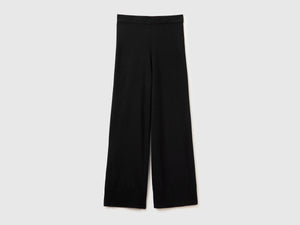 Pantaloni ampi in misto lana e cashmere