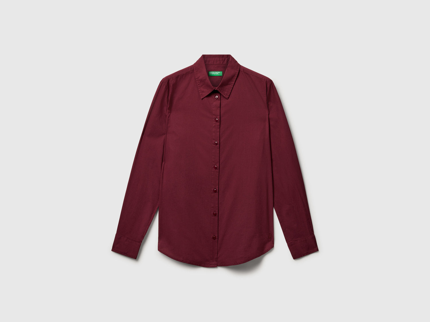 Camicia regular fit in cotone leggero da donna prugna | Benetton Outlet