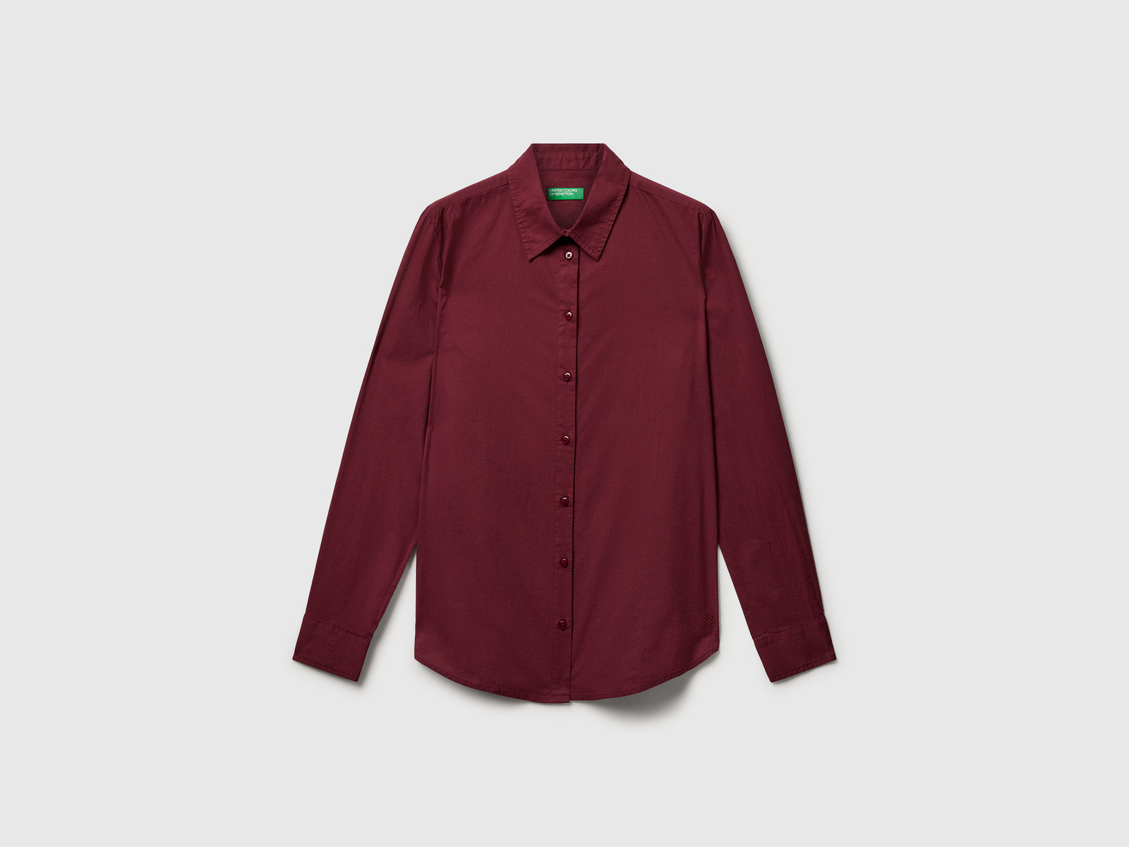 Camicia regular fit in cotone leggero da donna prugna | Benetton Outlet