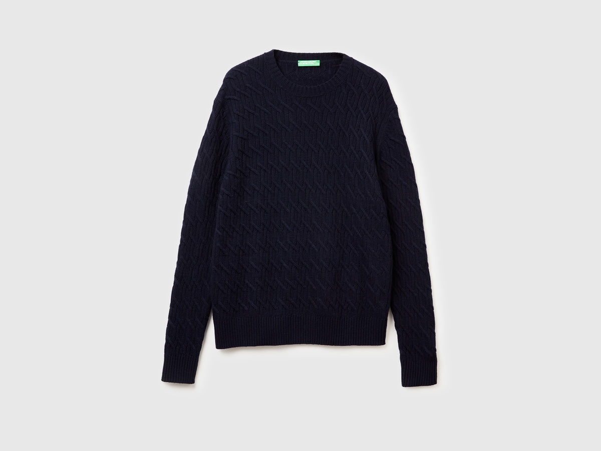 Maglia a trecce in misto cashmere