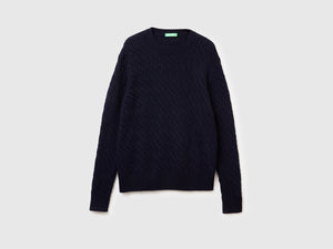Maglia a trecce in misto cashmere