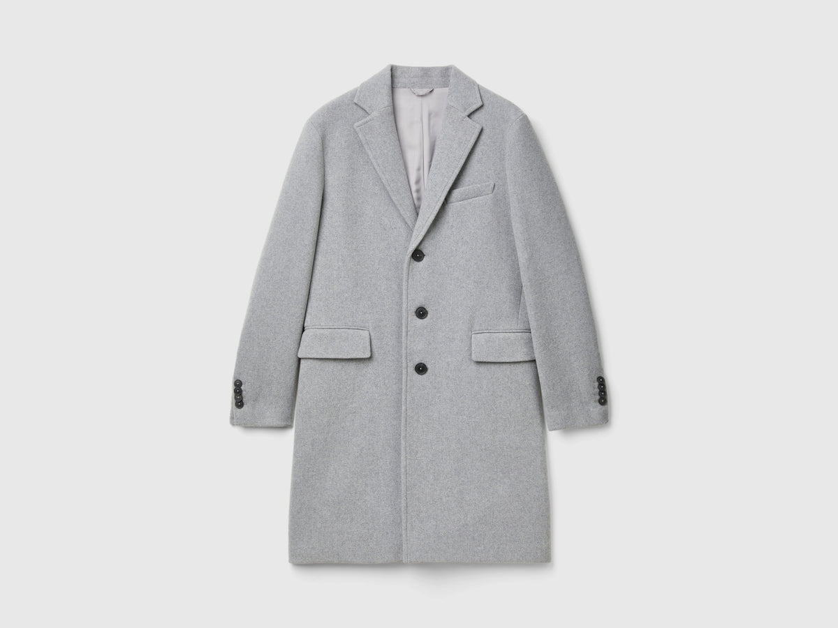 Cappotto foderato in misto lana
