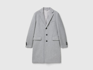 Cappotto foderato in misto lana