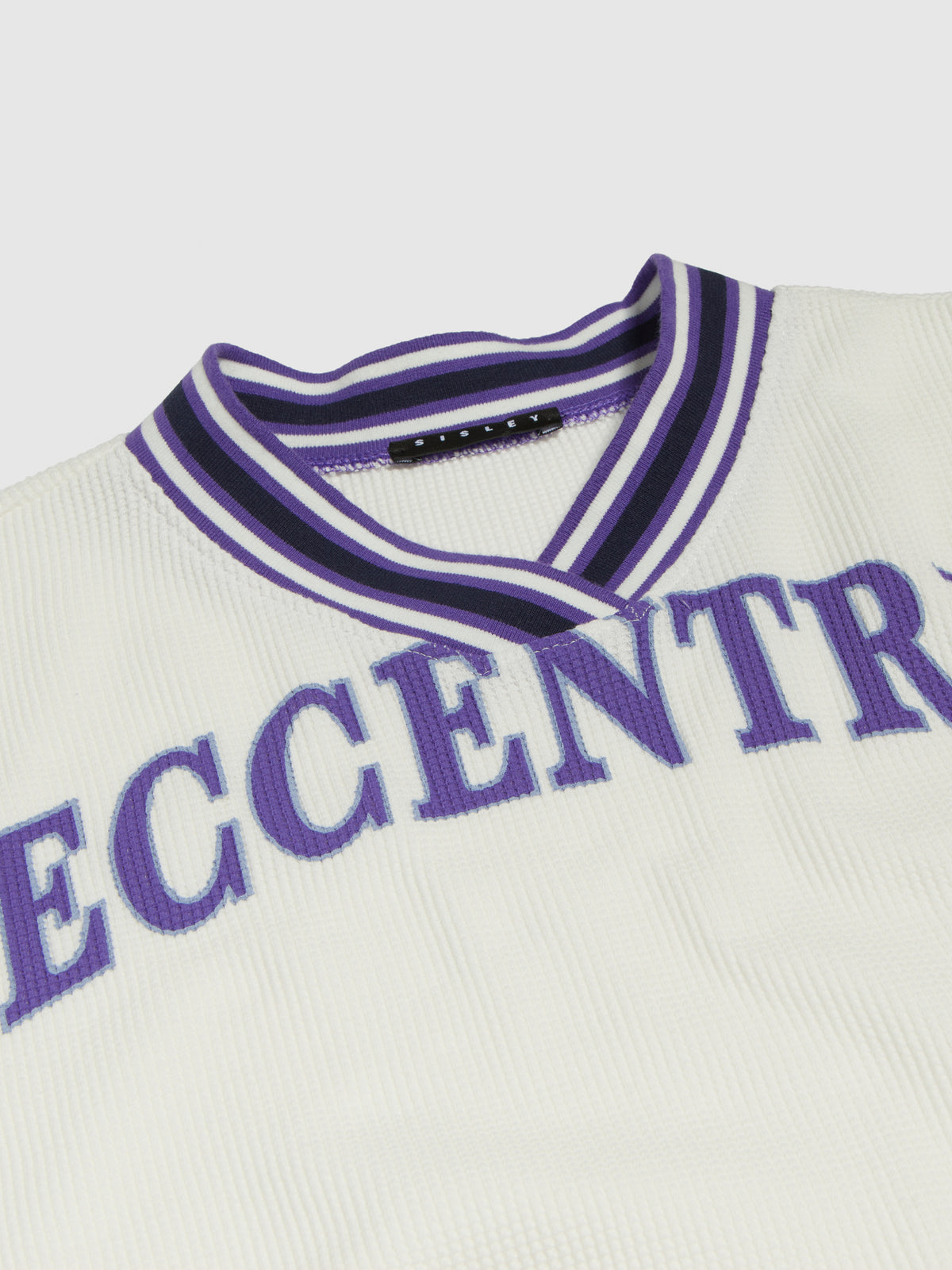 T-shirt con collo rigato e stampa