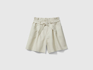 Bermuda paperbag in misto lino