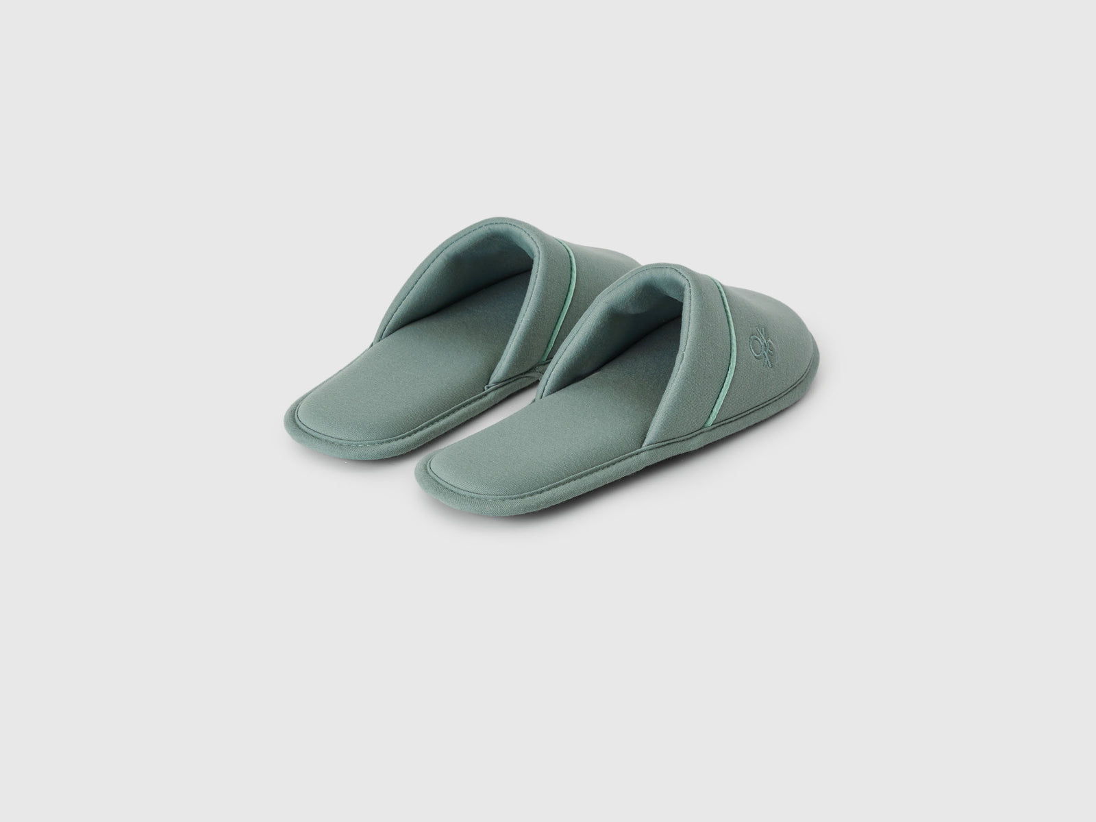 Pantofole con logo da uomo verde acqua 2 | Benetton Outlet