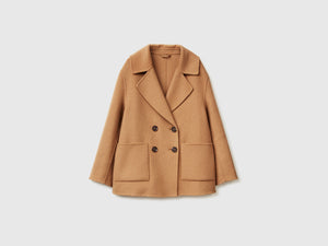 Cappotto doppiopetto in misto lana