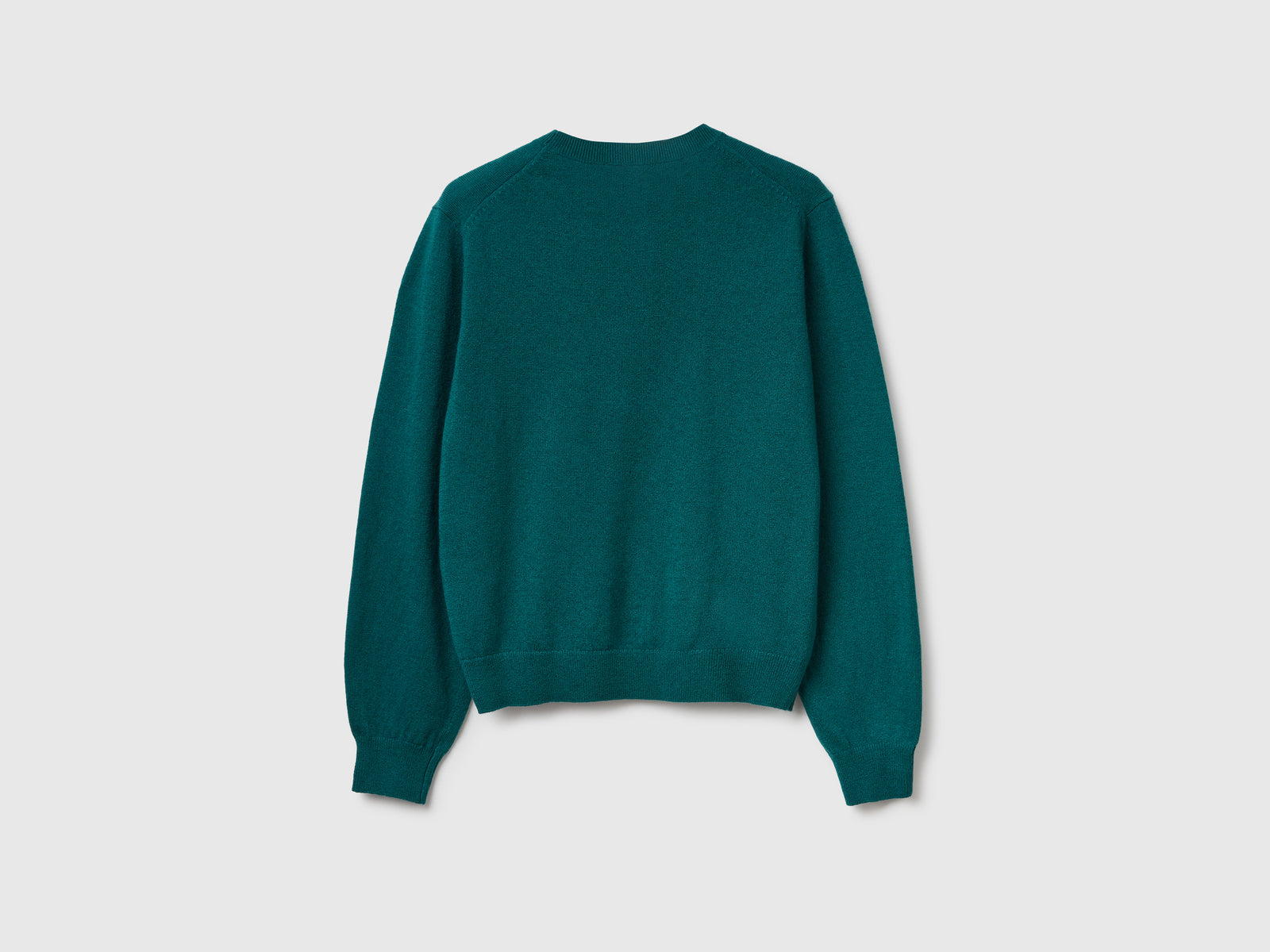 Maglia relaxed fit in pura lana Merino da donna verde scuro 2 | Benetton Outlet