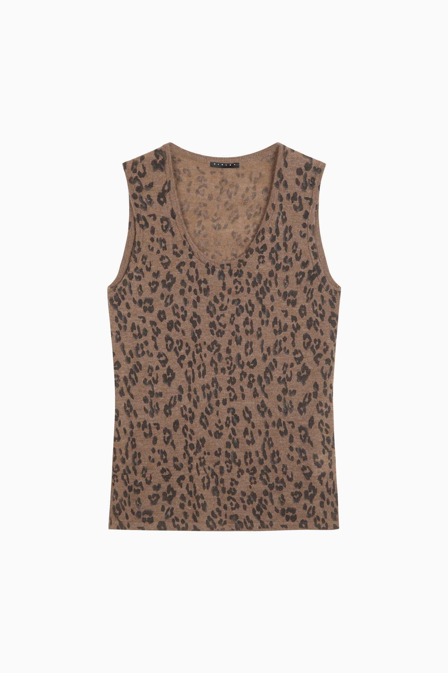 Canotta animalier in maglia da donna marrone | Sisley Outlet