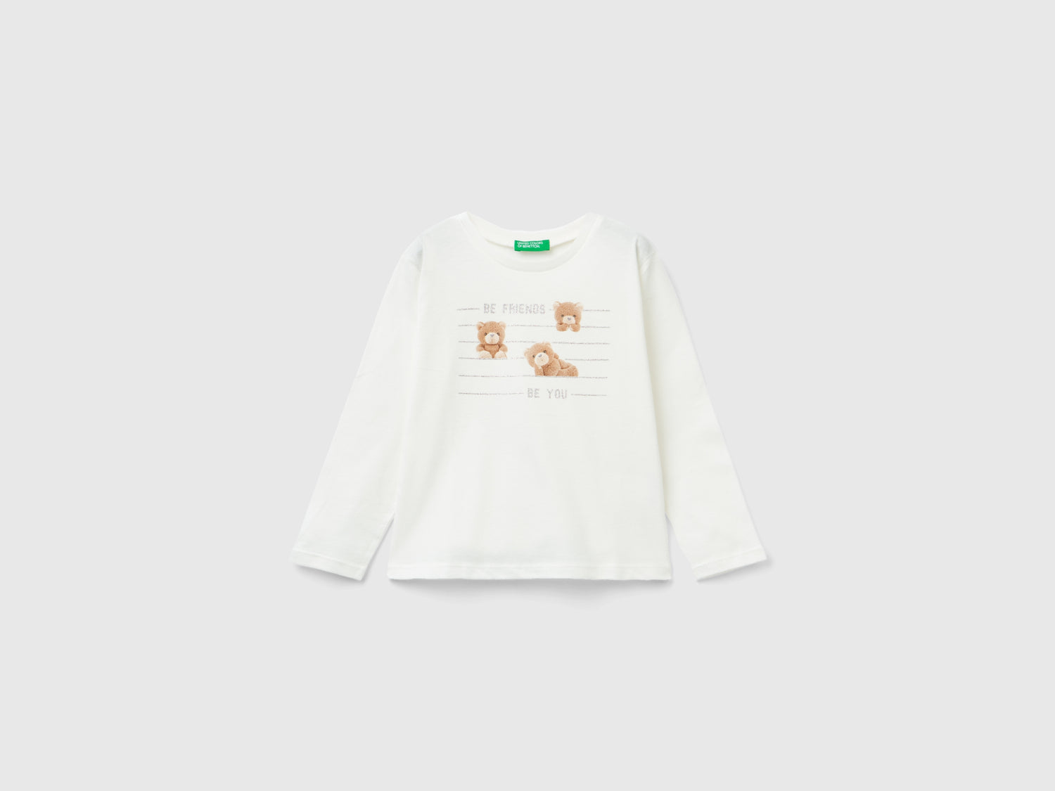 Maglietta con stampa fotografica da bimba bianco panna | Benetton Outlet