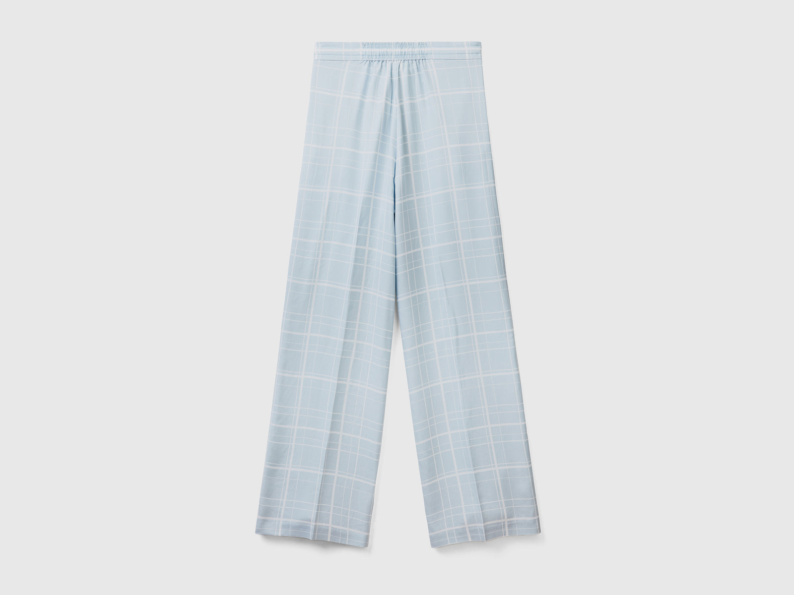 Pantaloni lunghi fluidi in puro lyocell da donna celeste 2 | Benetton Outlet