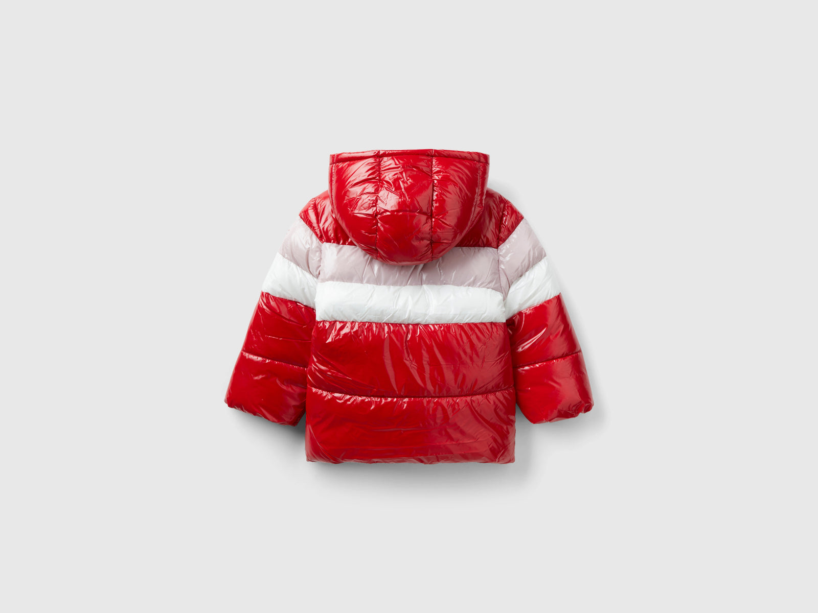 Giubbino imbottito color block da bimba rosso 2 | Benetton Outlet