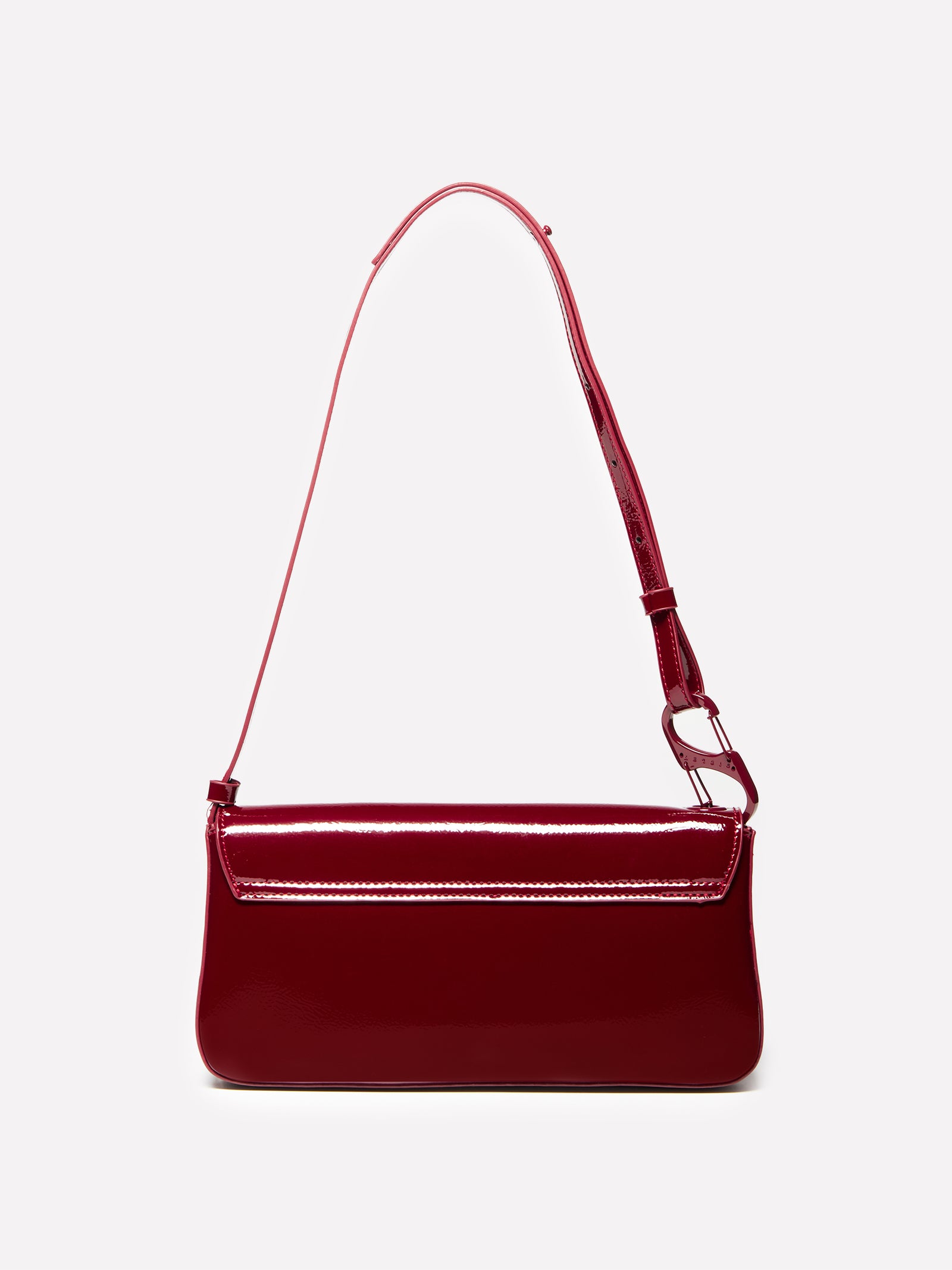 Borsetta verniciata con moschettone da donna bordeaux 2 | Sisley Outlet