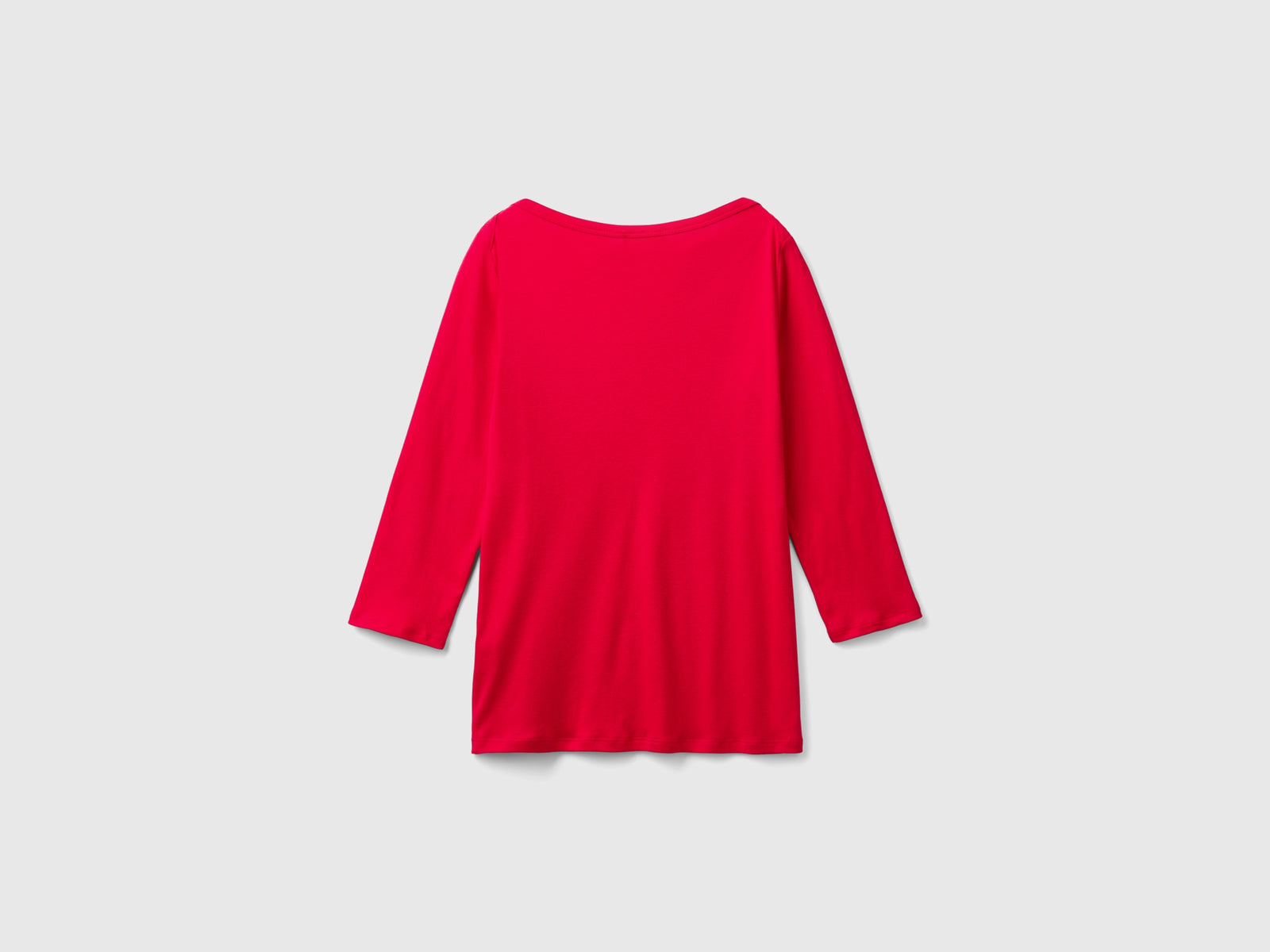 T-shirt con scollo a barchetta 100% cotone da donna rosso 2 | Benetton Outlet