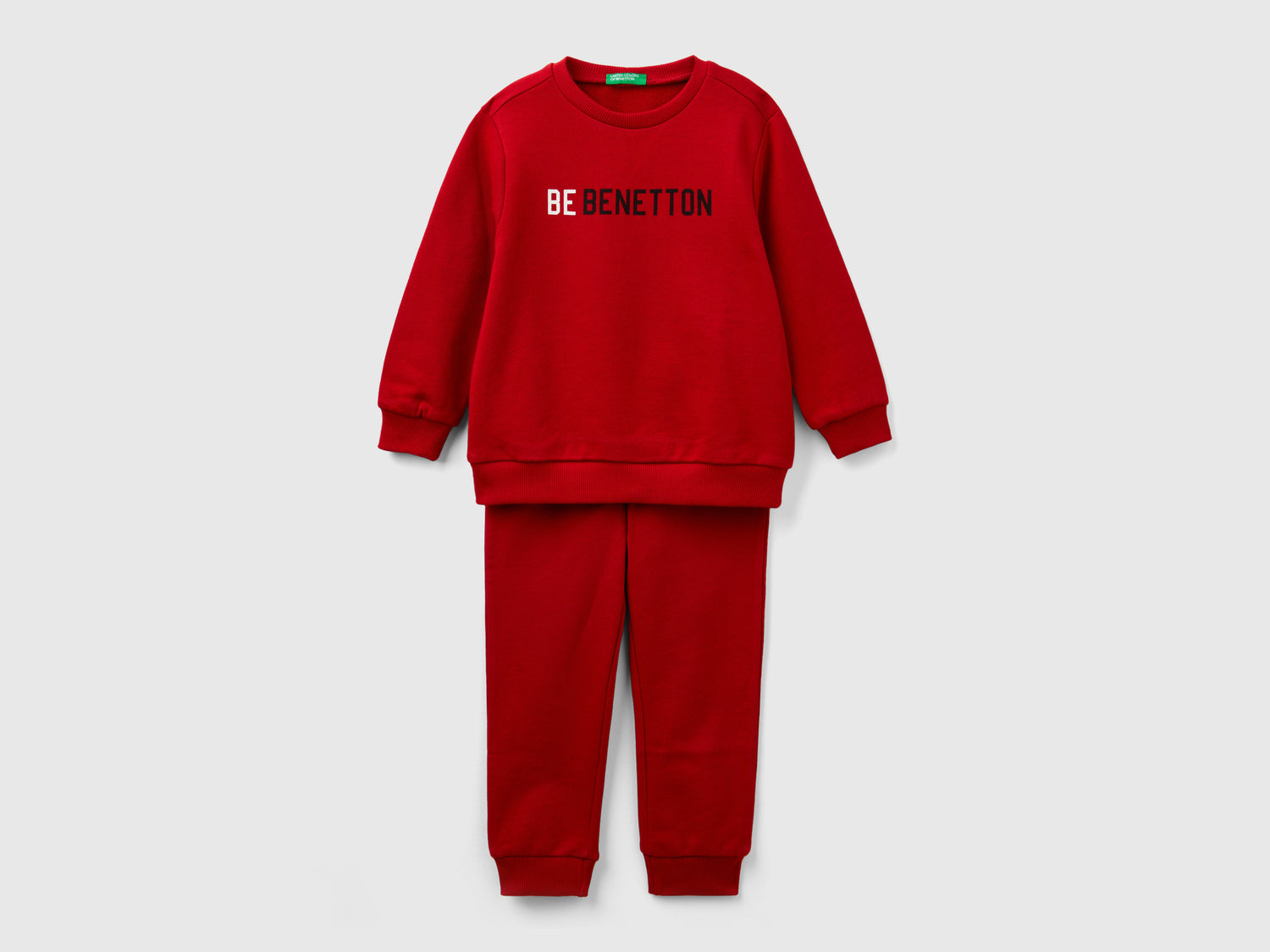 Tuta in felpa con logo da bimbo rosso | Benetton Outlet
