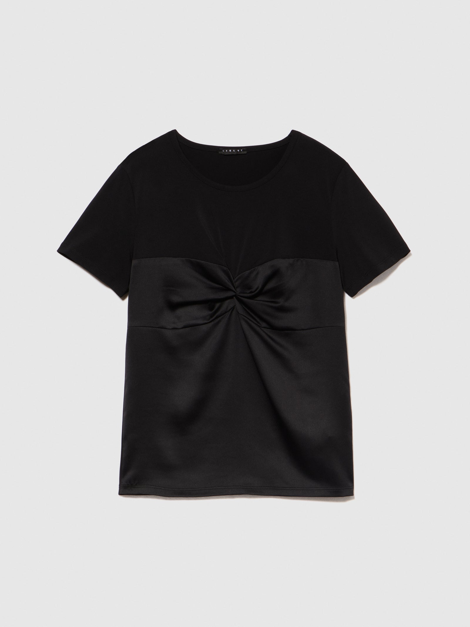 T-shirt con torchon da donna nero | Sisley Outlet
