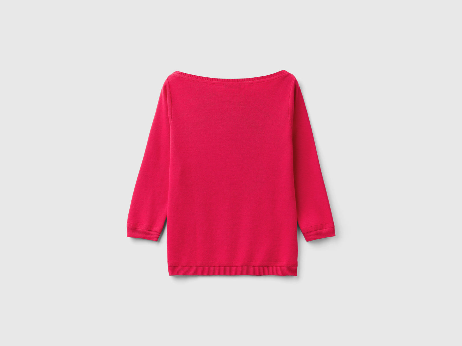 Maglia 100% cotone con scollo a barchetta da donna ciclamino 2 | Benetton Outlet