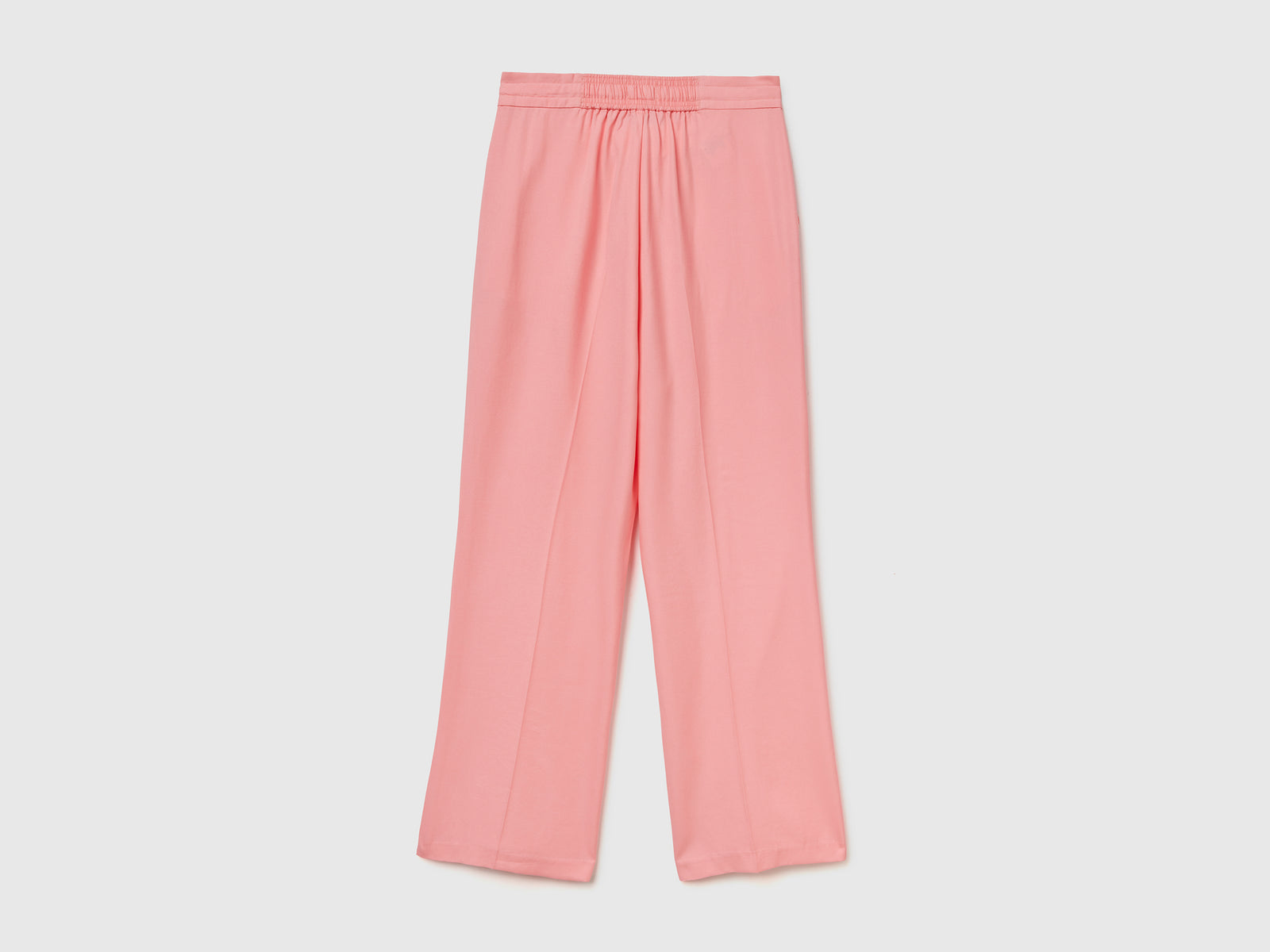 Pantaloni lunghi in lyocell fluido e leggero da donna rosa 2 | Benetton Outlet
