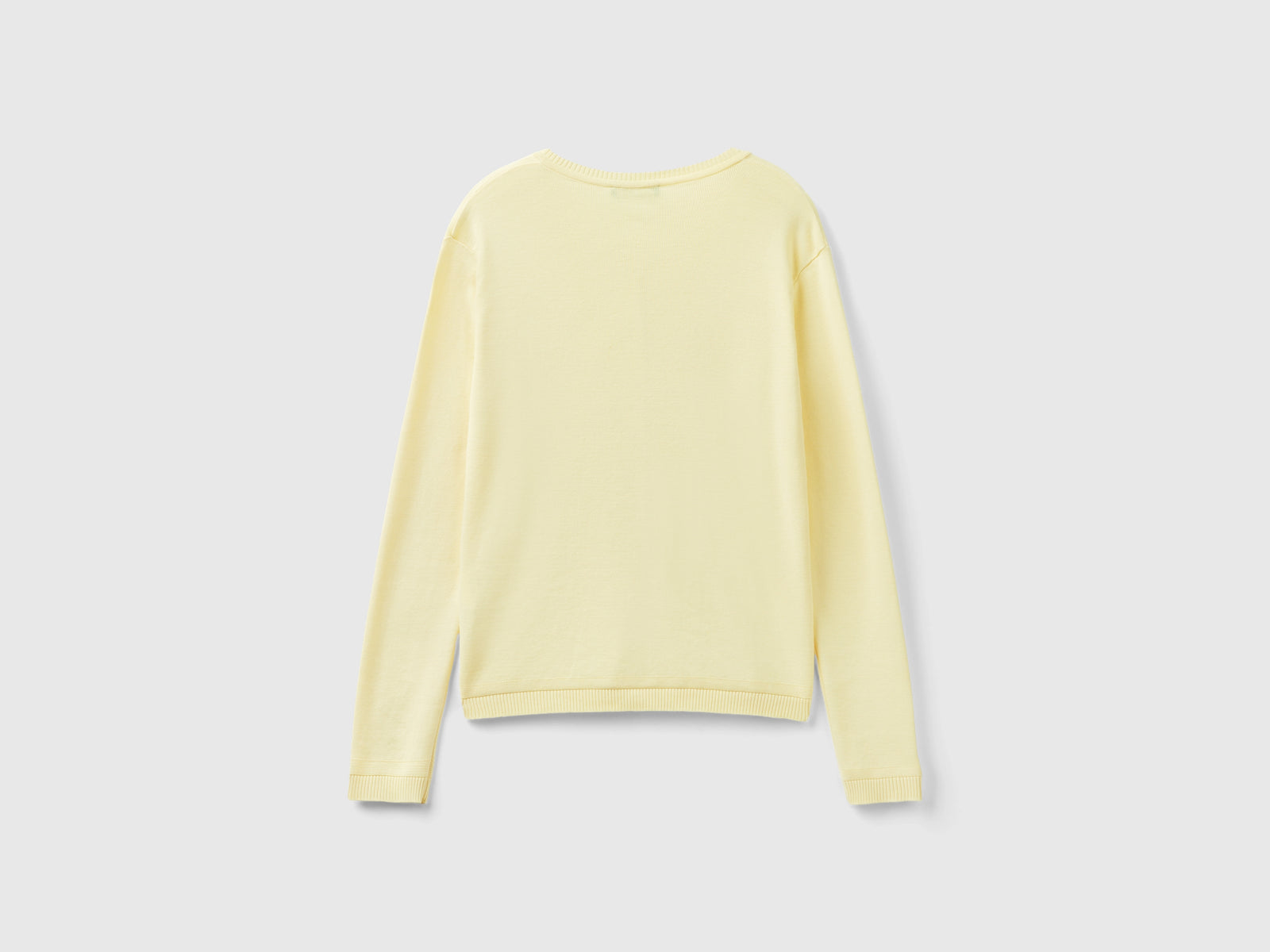 Cardigan girocollo in puro cotone da donna giallo 2 | Benetton Outlet