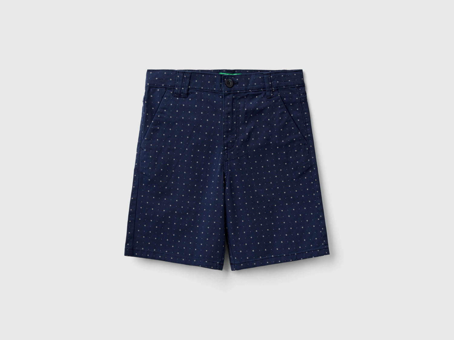 Bermuda slim fit micro fantasia da bambino blu scuro | Benetton Outlet