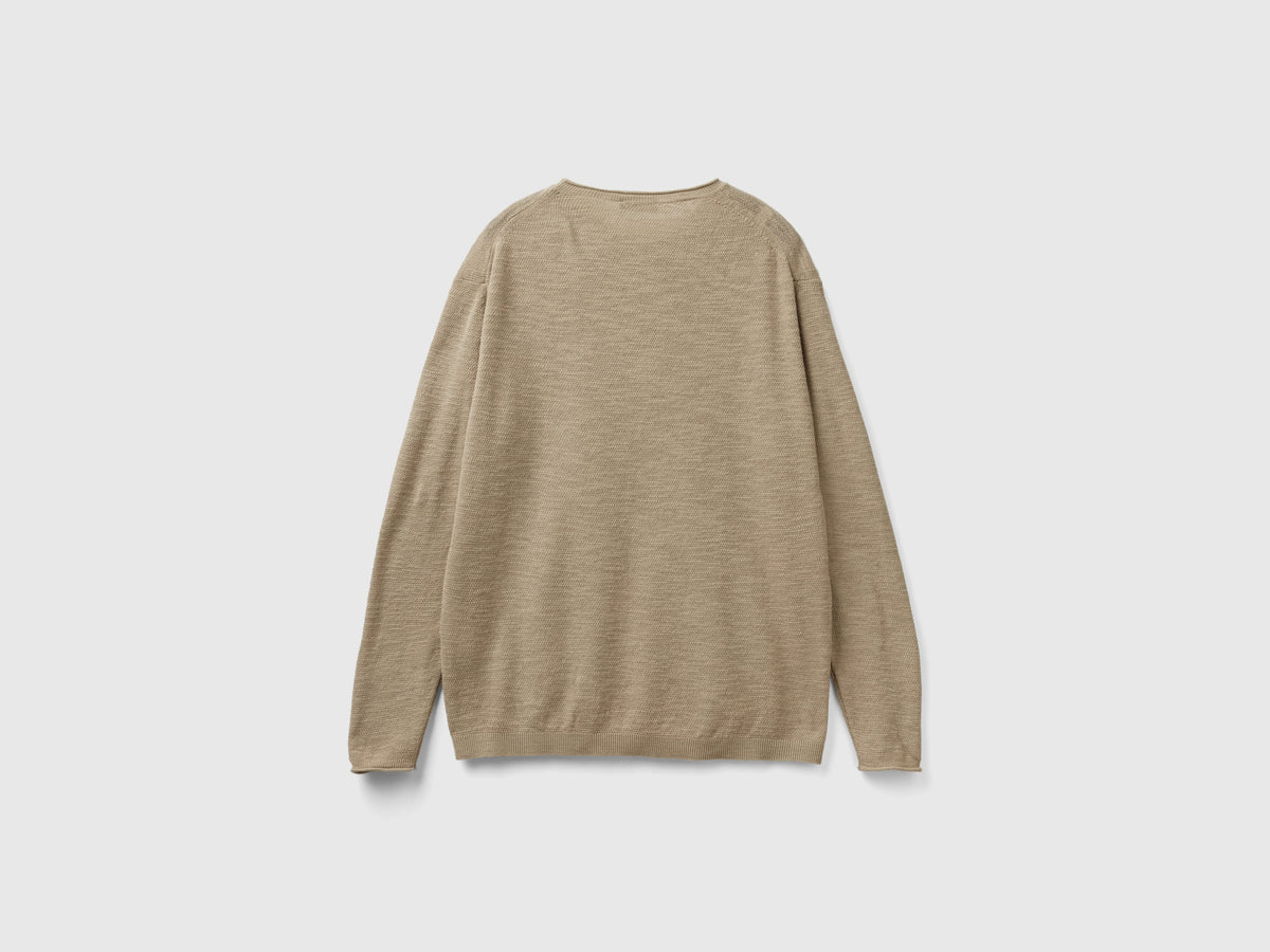 Maglia regular fit in misto lino