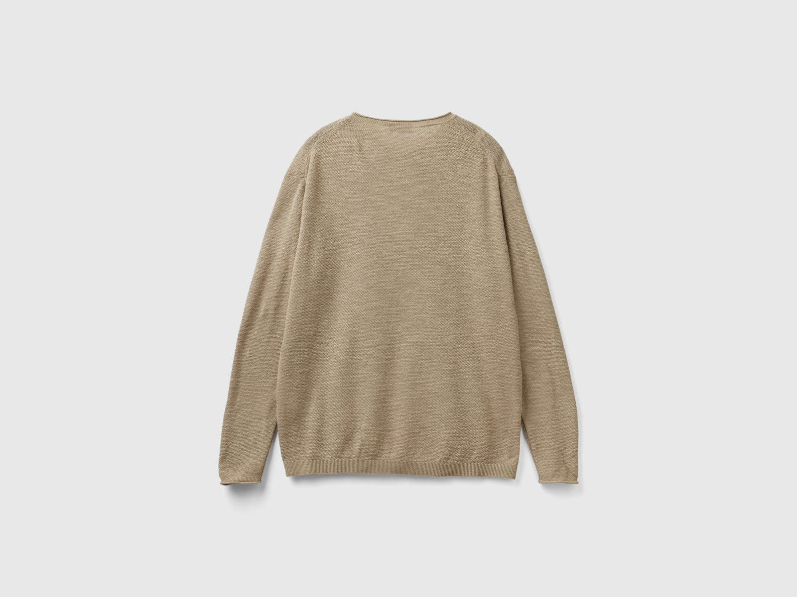 Maglia regular fit in misto lino da uomo beige 2 | Benetton Outlet