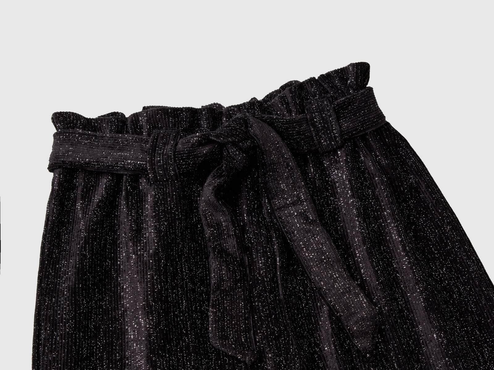 Wide-fit trousers with lurex da bambina nero 3 | Benetton Outlet