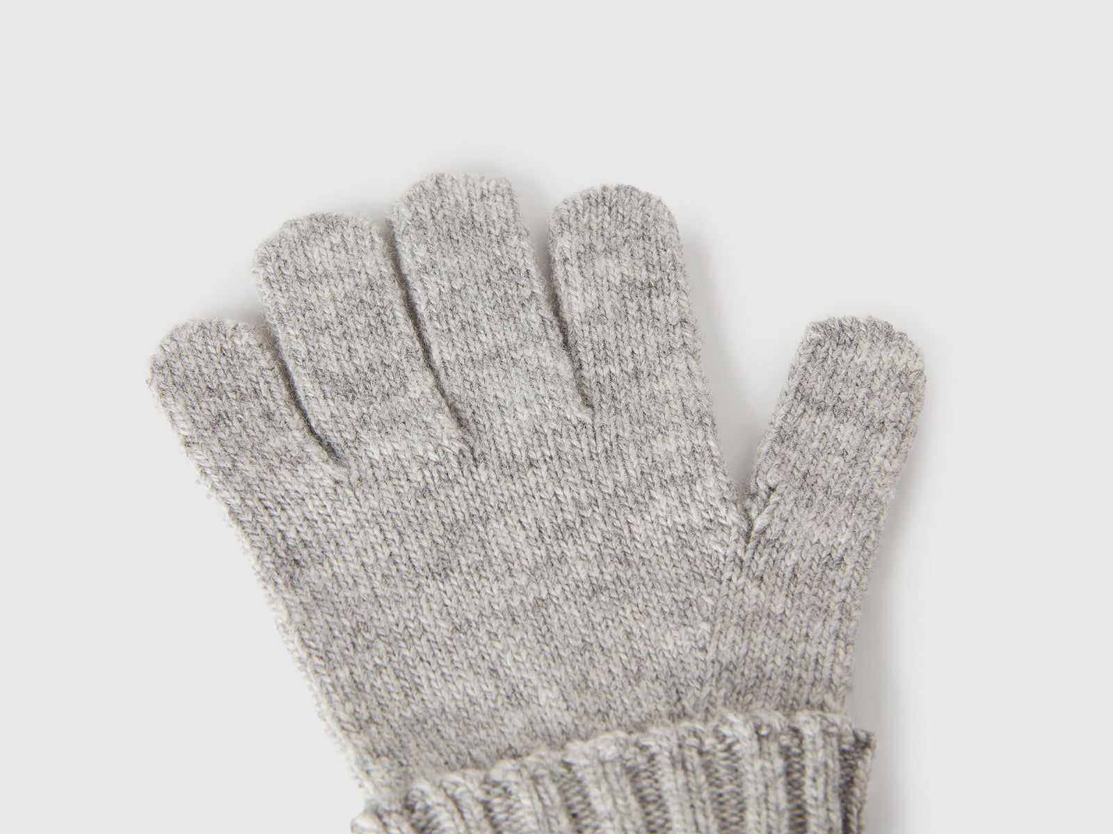 Guanti in misto lana e viscosa da bimbo grigio chiaro 2 | Benetton Outlet