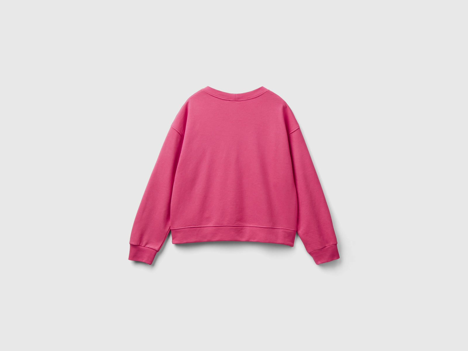 Felpa chiusa in misto cotone da donna fucsia 2 | Benetton Outlet