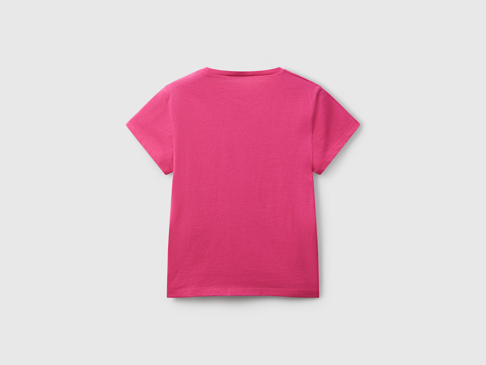 T-shirt con logo glitter da bambina fucsia 2 | Benetton Outlet